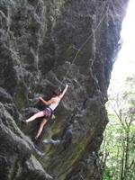 Anna on Noodle. (Category:  Rock Climbing)