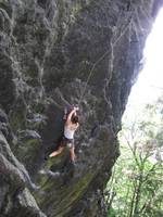 Anna on Noodle. (Category:  Rock Climbing)