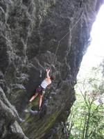 Anna on Noodle. (Category:  Rock Climbing)