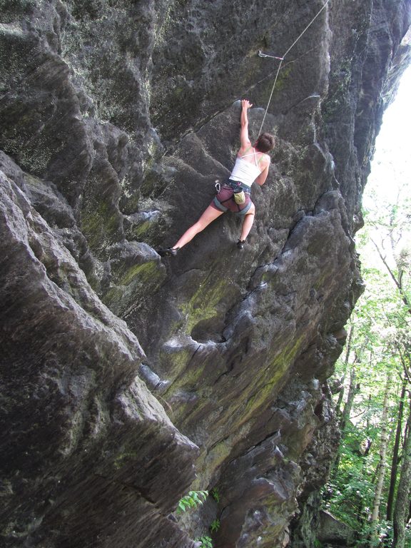 Anna on Noodle. (Category:  Rock Climbing)