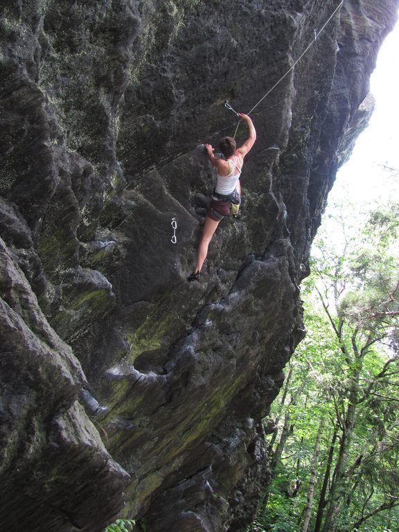 Anna on Noodle. (Category:  Rock Climbing)