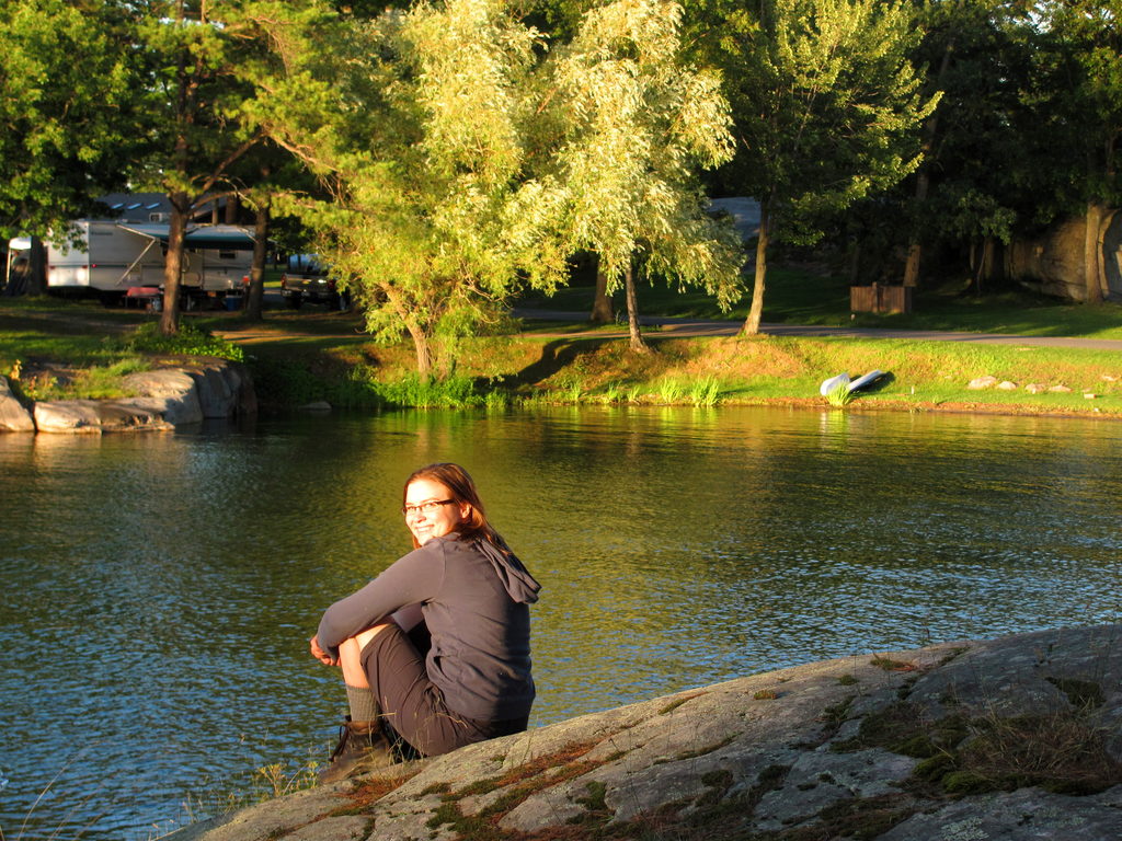 Katie enjoying the sunset. (Category:  Paddling)