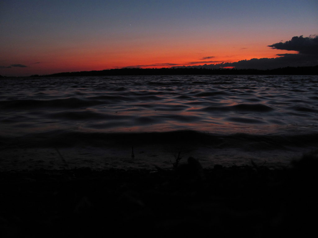 Sunset over the water. (Category:  Paddling)