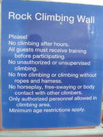 No free climbing! (Category:  Family)