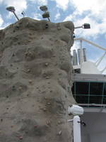They had a climbing wall on the ship.  I wish I had brought my shoes. (Category:  Family)