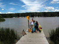 Rob, Katie and Mel after paddling. (Category:  Paddling)