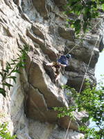 Devin climbing Feast of Fools Instantly. (Category:  Rock Climbing)