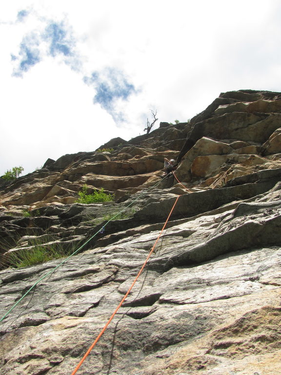 Me leading pitch 2 of Birdland Instantly. (Category:  Rock Climbing)