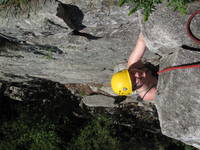 Katie starting Beginner's Delight. (Category:  Rock Climbing)