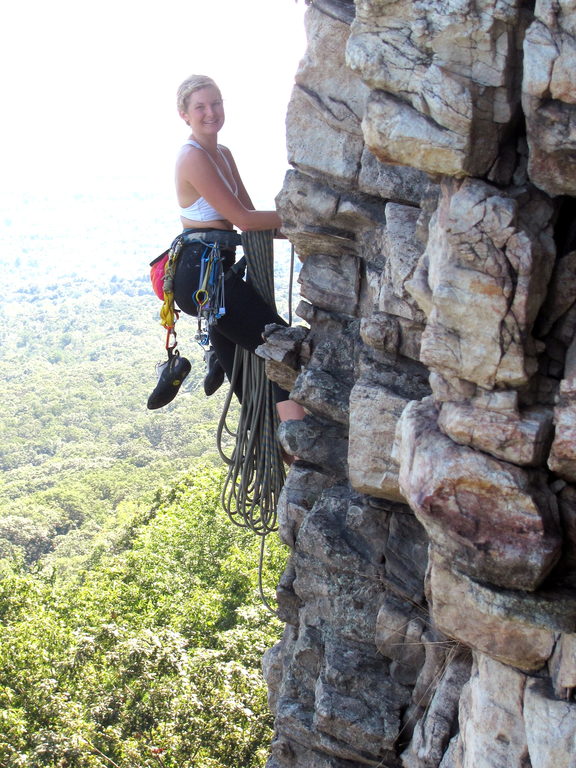 We rappelled down Madame Gs and I got great shots of some random climber at the semi-hanging belay. (Category:  Rock Climbing)