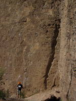 Adam at the base of Death Flake From Hell. (Category:  Rock Climbing)