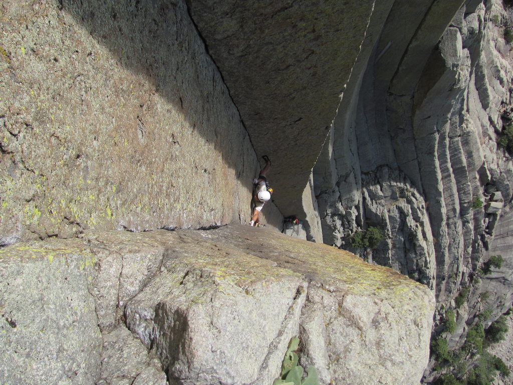 Leader of the party behind us on El Matador. (Category:  Rock Climbing)