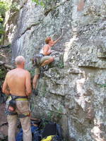 Dick and Natalie -- Team Leather and Lace. (Category:  Rock Climbing)
