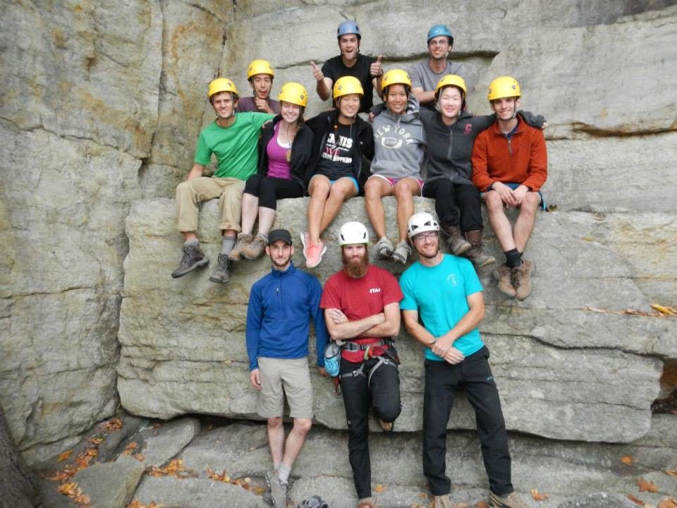 The whole class.  Kenny, Sam, Maggie, Val, Luke, Becky, Nick, Megan and Austin along the top.  Ben, Brennen and me below. (Category:  Rock Climbing)