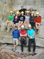 The whole class.  Kenny, Sam, Maggie, Val, Luke, Becky, Nick, Megan and Austin along the top.  Ben, Brennen and me below. (Category:  Rock Climbing)