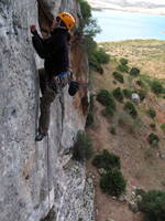 Jess climbing at Buena Sombra. (Category:  Travel)