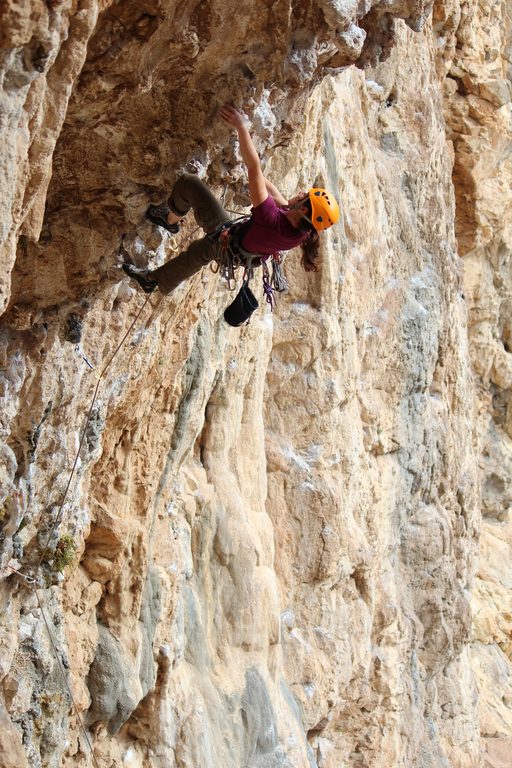 Jess climbing Poema de Roca (Category:  Travel)