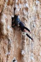 Chris with a hands-free rest on Poema de Roca (Category:  Travel)