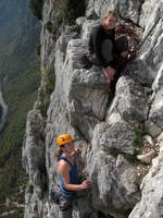 Jess and Emily at the top of Fini au Pipi. (Category:  Travel)