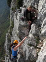 Jess and Emily at the top of Fini au Pipi. (Category:  Travel)