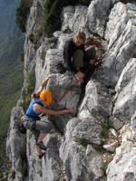 Jess and Emily at the top of Fini au Pipi. (Category:  Travel)