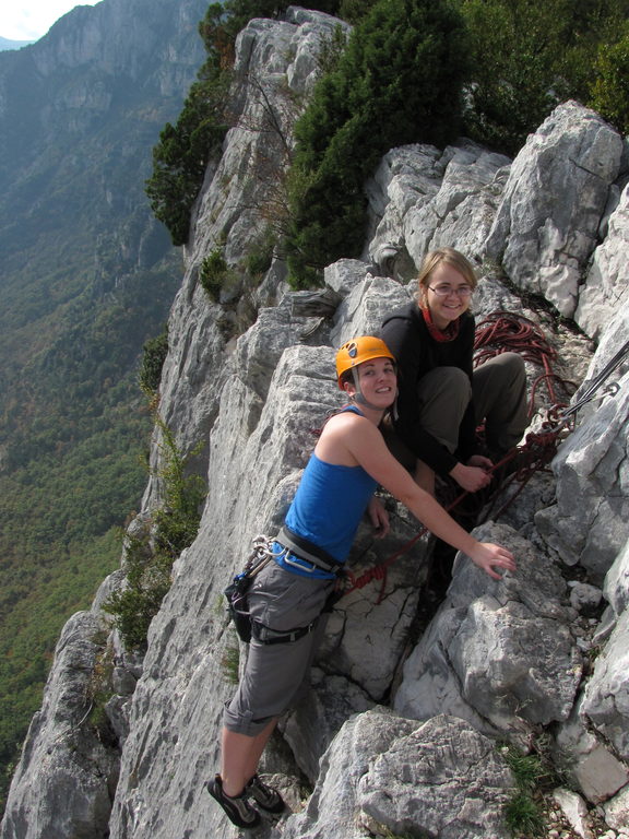 Jess and Emily at the top of Fini au Pipi. (Category:  Travel)