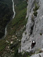 Emily climbing Fini au Pipi (Category:  Travel)