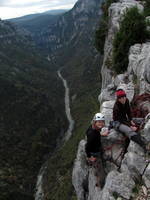 Emily and Jess at the top of Fini au Pipi (Category:  Travel)