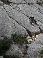 Emily climbing at at Le Galetas (Category:  Travel)