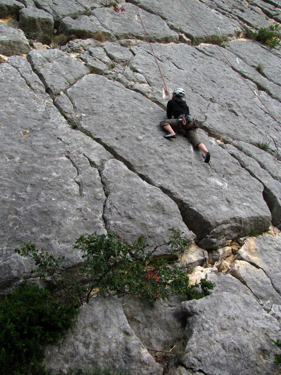 Emily climbing at at Le Galetas (Category:  Travel)