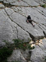 Emily climbing at at Le Galetas (Category:  Travel)