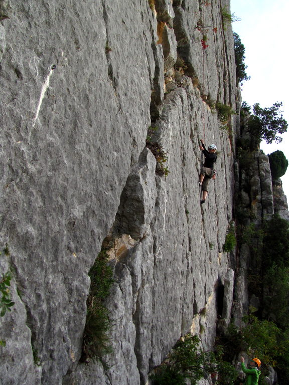 Emily climbing at at Le Galetas (Category:  Travel)