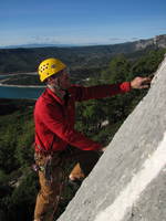 Me climbing at Les Hauts Vernis. (Category:  Travel)