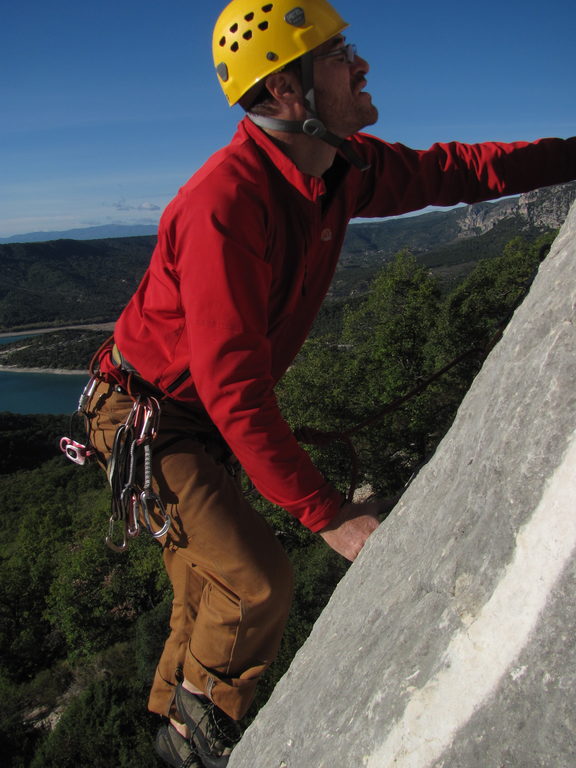 Me climbing at Les Hauts Vernis. (Category:  Travel)