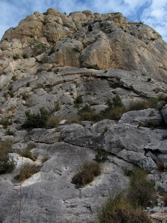 Mikey leading one of the unprotected pitches on Espolon Limaban. (Category:  Travel)