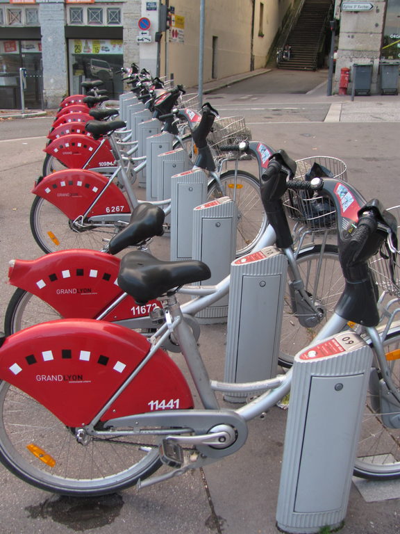 Lyon bike share. (Category:  Travel)