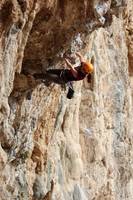 Jess climbing Poema de Roca (Category:  Travel)