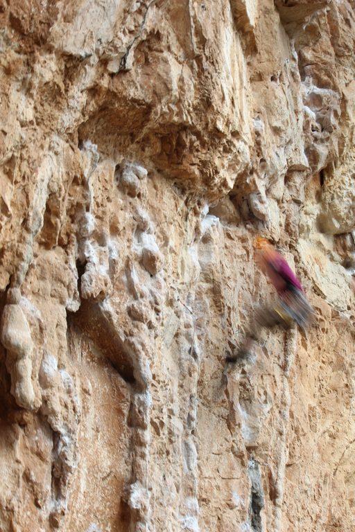 Jess no longer climbing Poema de Roca (Category:  Travel)