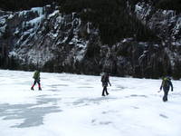 Walking across Chapel Pond (Category:  Ice Climbing)