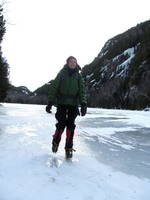 Walking across Chapel Pond (Category:  Ice Climbing)