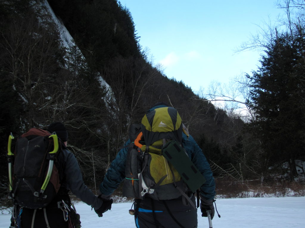 Walking across Chapel Pond (Category:  Ice Climbing)