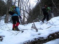 Hiking out of the canyon (Category:  Ice Climbing)