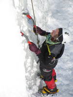 Sammy climbing at the Quarry. (Category:  Ice Climbing)