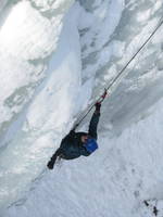 Bruce climbing at the Quarry. (Category:  Ice Climbing)