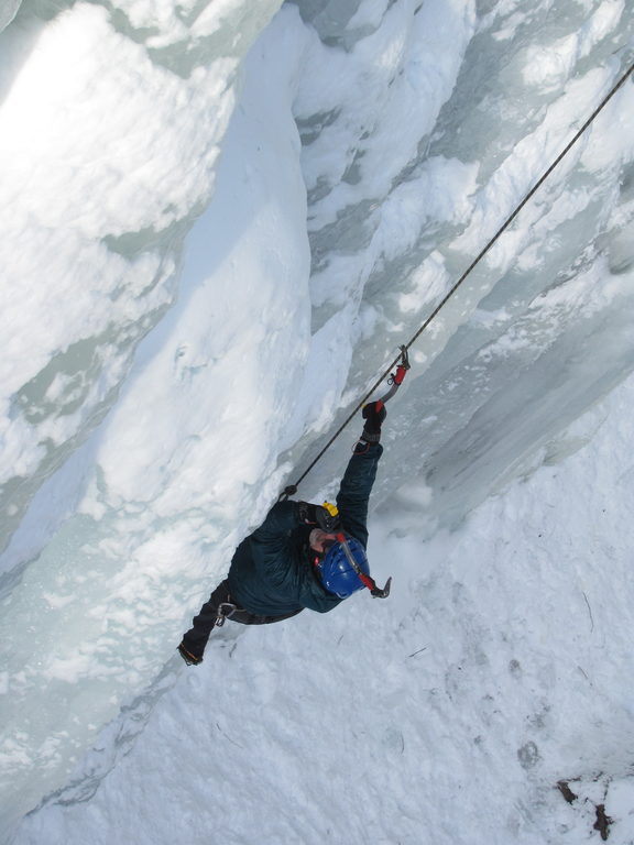 Bruce climbing at the Quarry. (Category:  Ice Climbing)