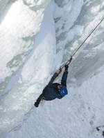 Bruce climbing at the Quarry. (Category:  Ice Climbing)
