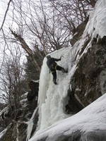 Tammy climbing. (Category:  Ice Climbing)