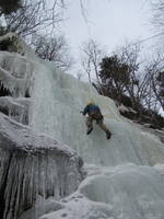 Tony climbing. (Category:  Ice Climbing)