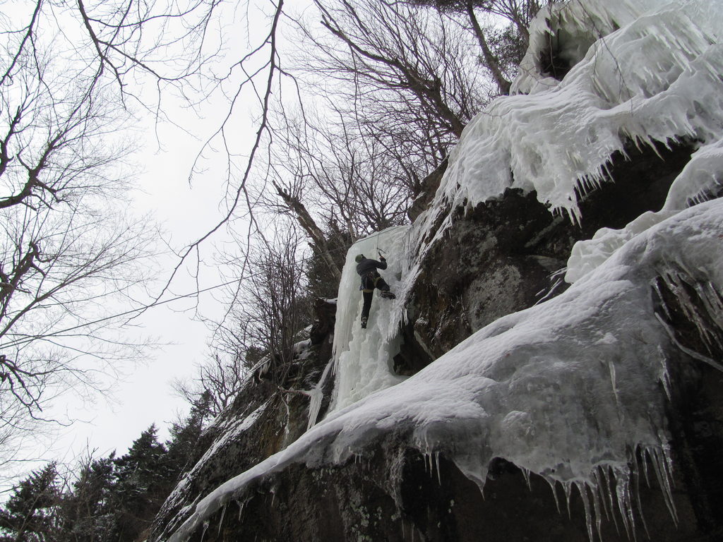 Tammy climbing. (Category:  Ice Climbing)