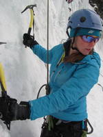 Gretchen climbing (Category:  Ice Climbing)